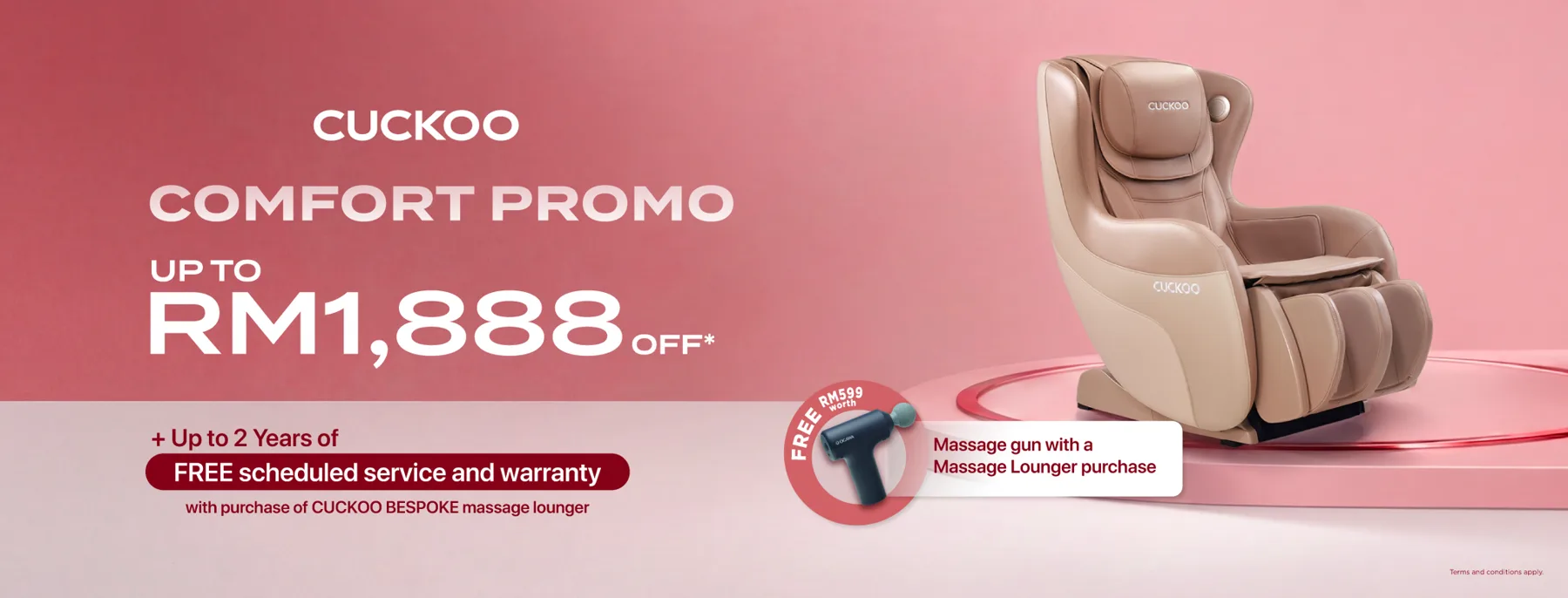 CUCKOO Comfort Promo β up to RM1,888 off Bespoke massage lounger