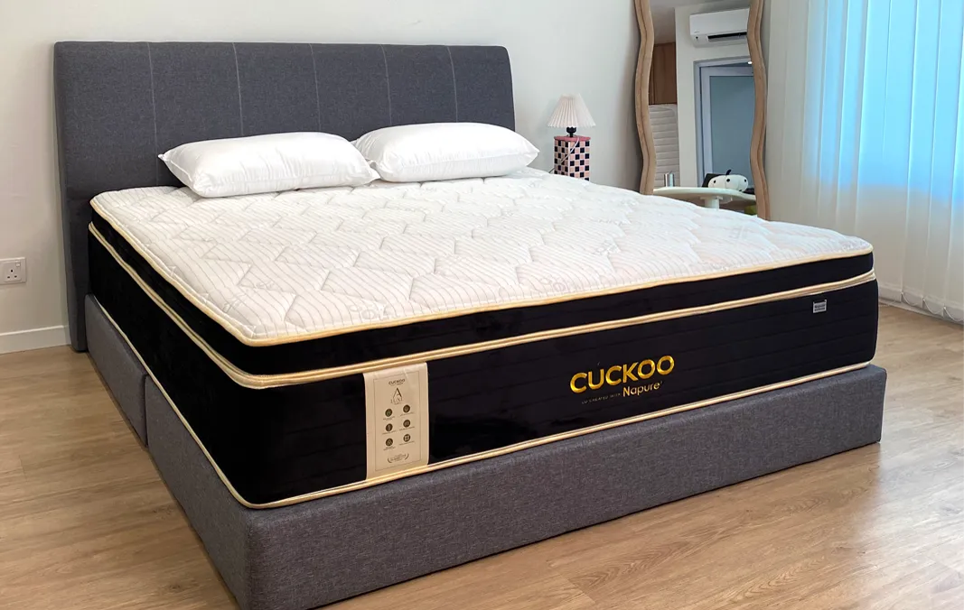 CUCKOO A-LUXE mattress in a bedroom