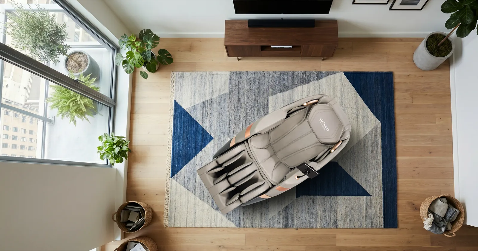 CUCKOO BESPOKE 2 in a living room — top view