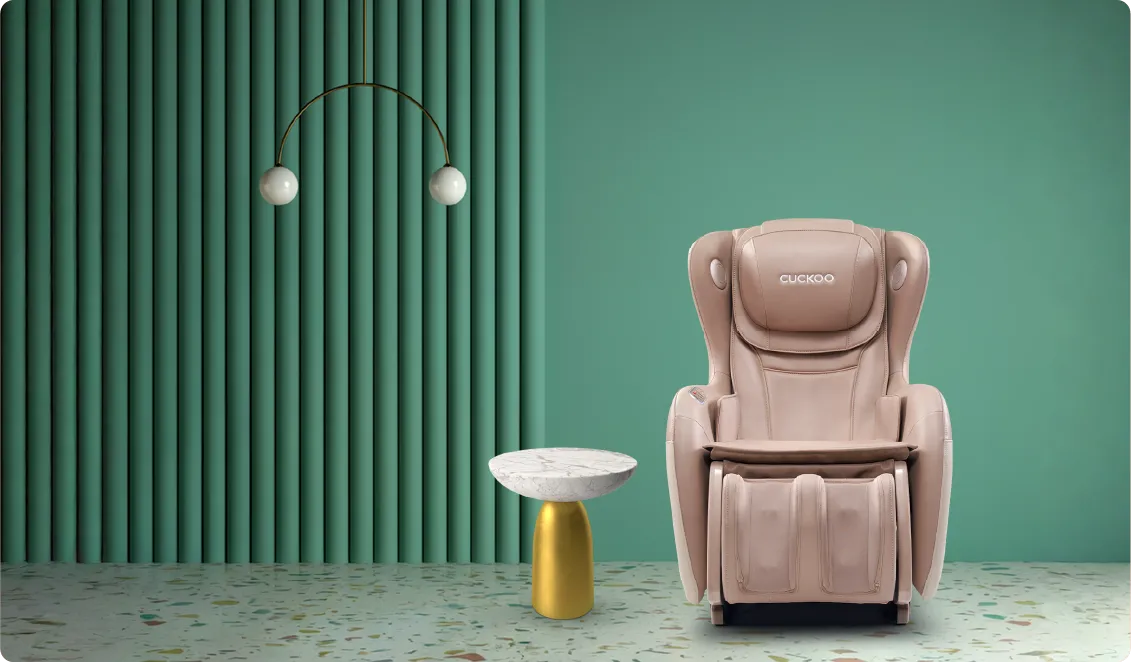 CUCKOO BESPOKE Massage Lounger — green living room