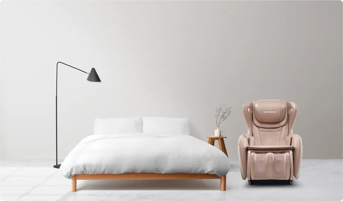 CUCKOO BESPOKE Massage Lounger in a bedroom