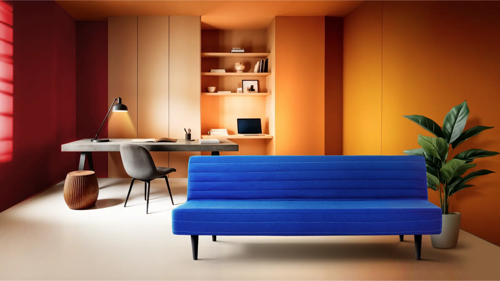 CUCKOO FLEX Daybed in Yale Blue — sofa mode