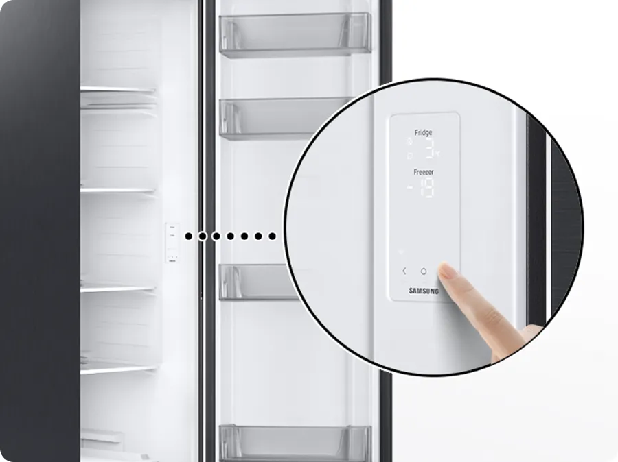 Samsung Side-by-Side Refrigerator — control panel