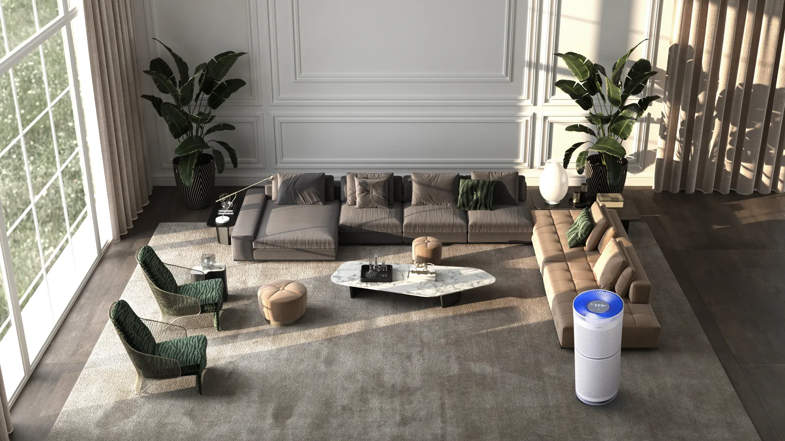 CUCKOO U Model in an open-plan living room