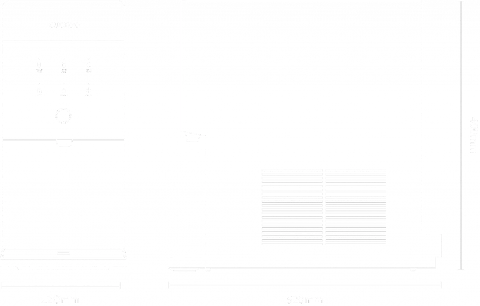 Dimensi XCEL 2: 220 Γ 520 mm